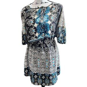 New Junior's BeBop Chiffon Peasant Dress Size Small